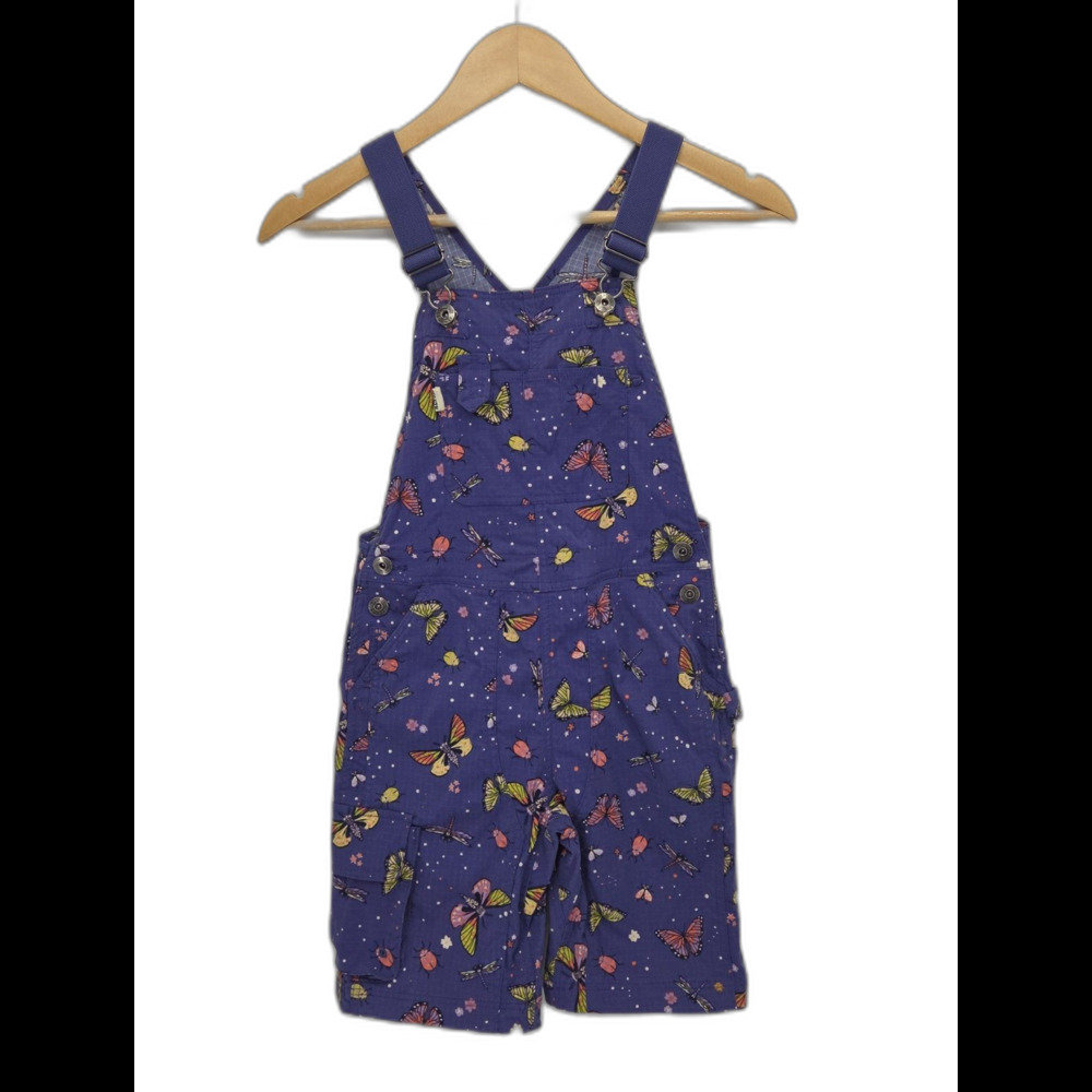 Duluth Trading Heirloom Gardening Short Overalls Girls Size 7 Purple Butterfly